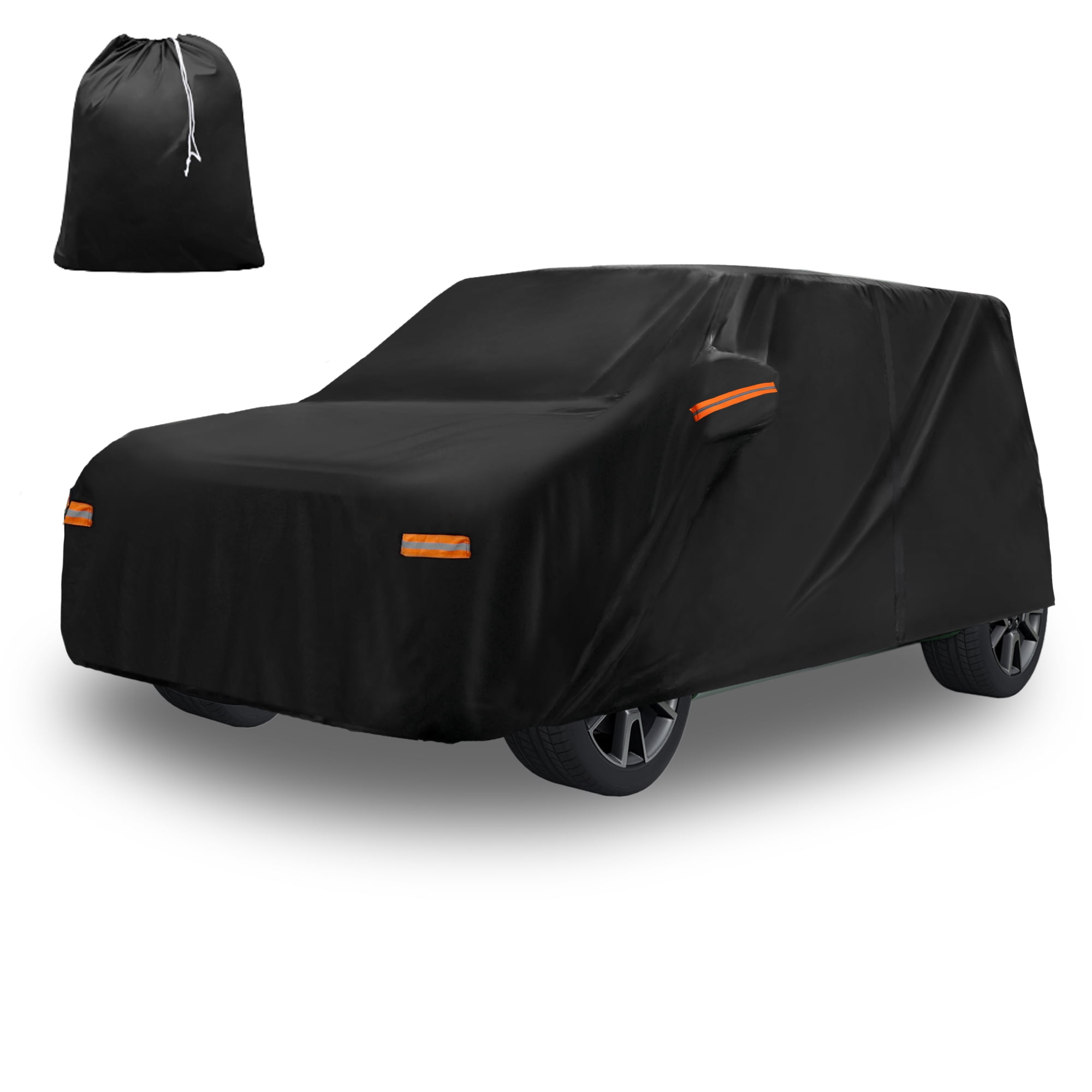 Unique Bargains Car Cover 210D-PU Oxford Outdoor Full Car Cover Waterproof Windproof Black for Kia Soul 2009-2024