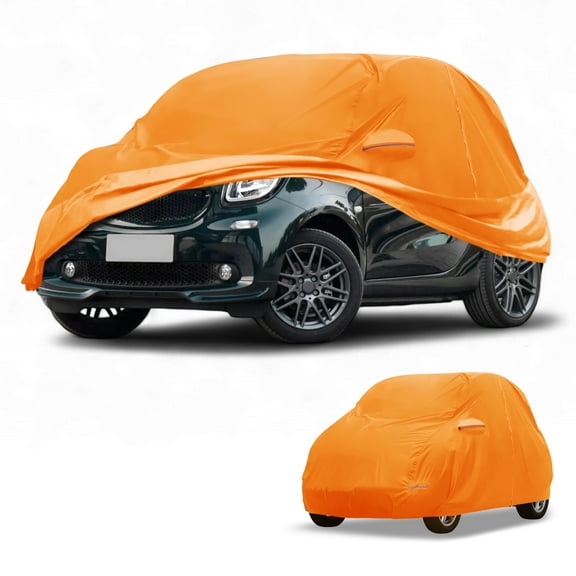 Unique Bargains Car Cover for Smart Fortwo 2007-2019 Aluminum Film with Left Side Zipper
