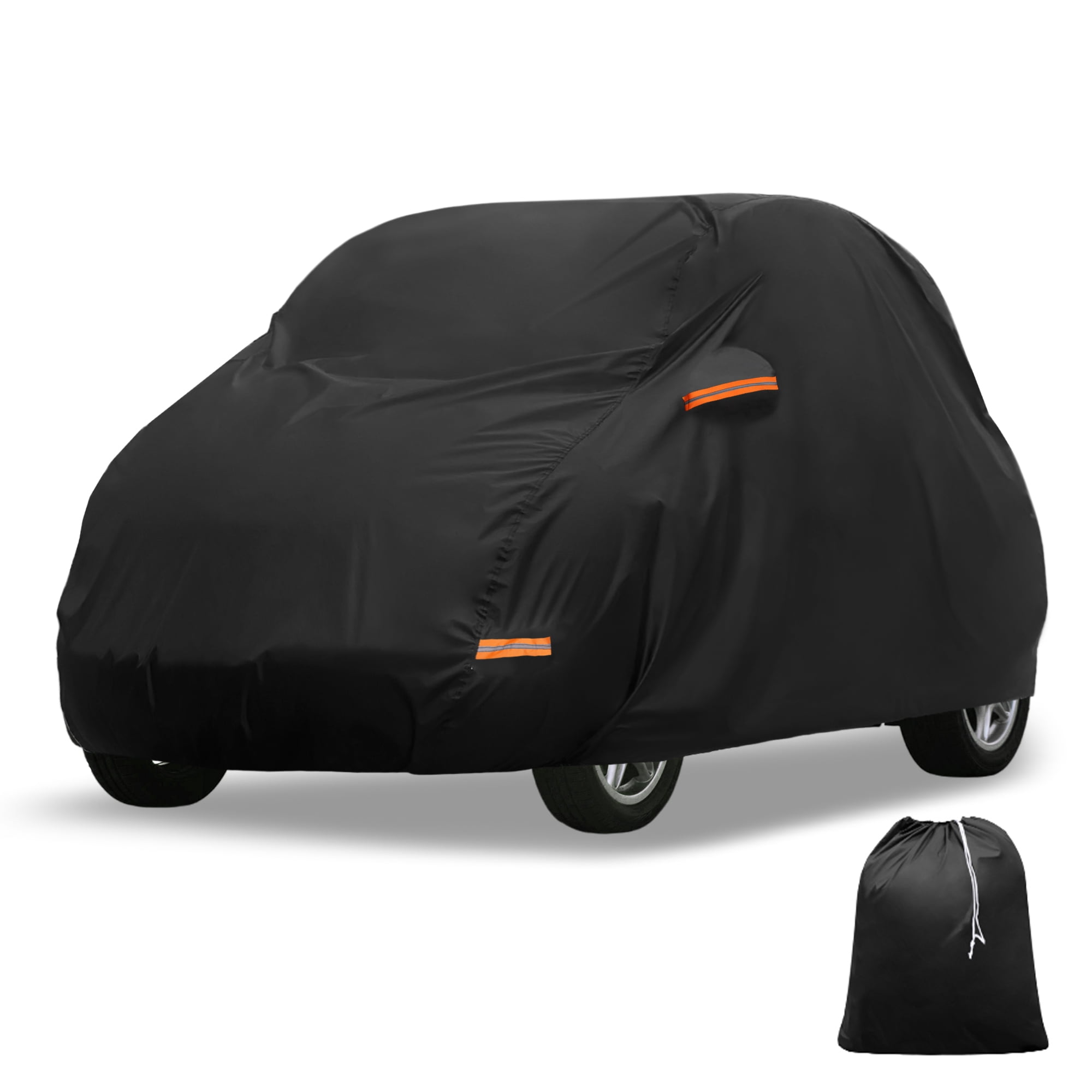 Unique Bargains Car Cover for Smart Fortwo 2007 2023 210D PU Oxford Outdoor Full Car Cover with Driver Door Zipper Black