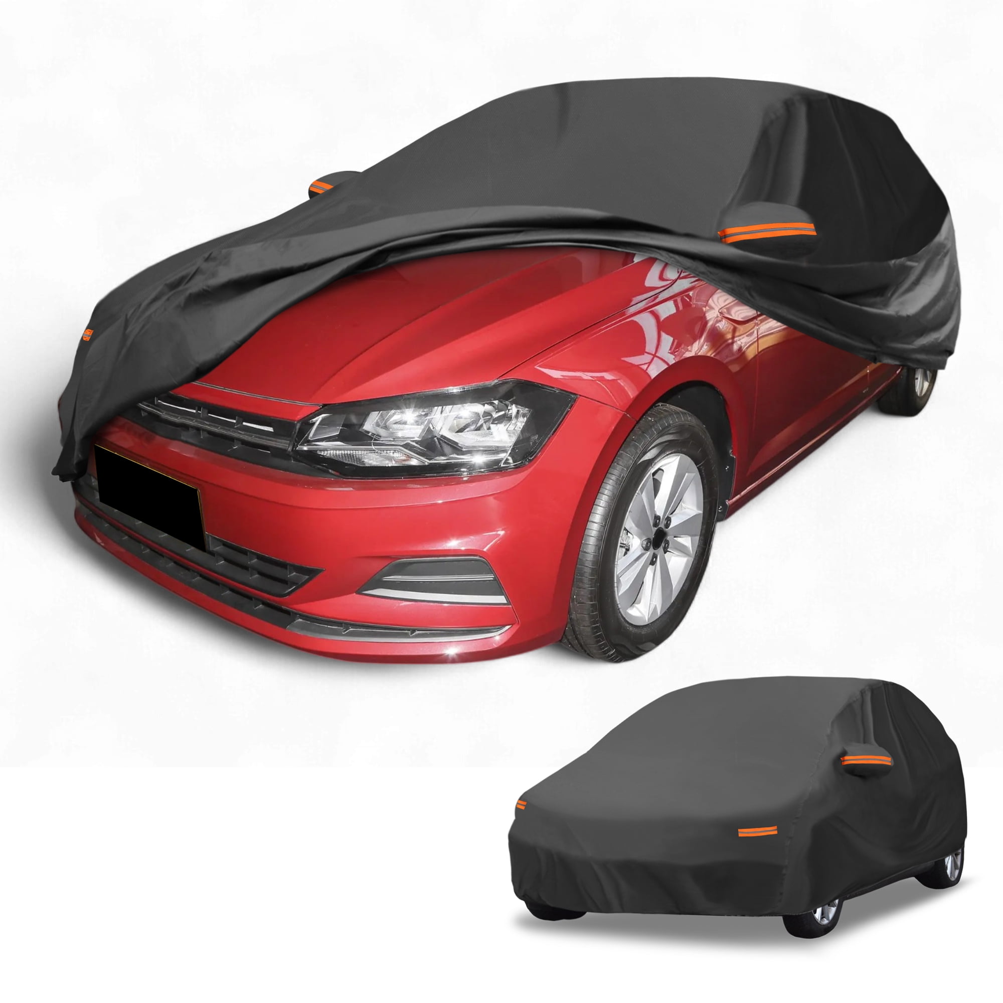 Unique Bargains Car Cover for Volkswagen Polo Hatchback 190T-PU with Right Zipper