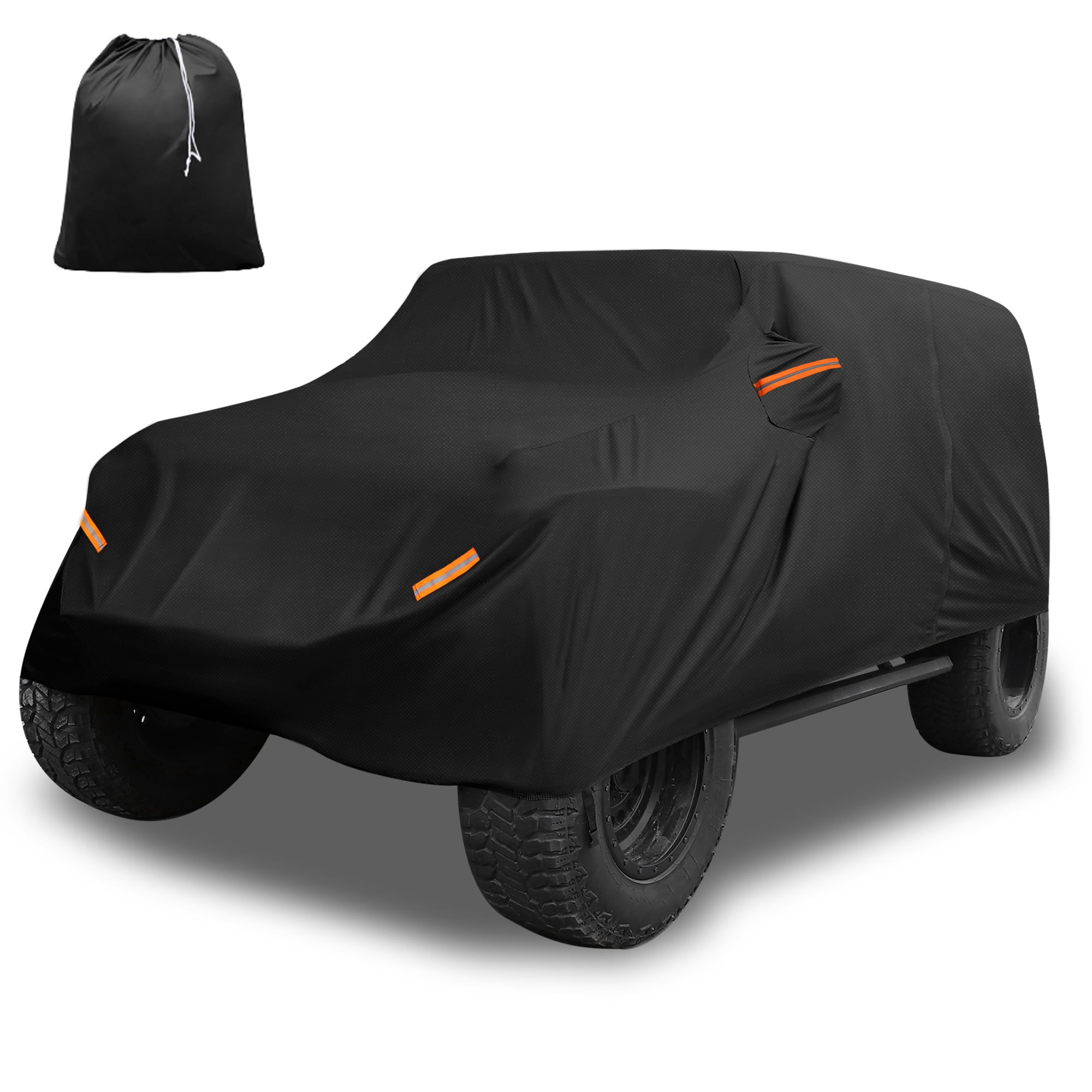 Unique Bargains Car Cover with Door Black for Jeep Wrangler 4DR 2007-2017 193"x75"x59"