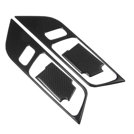 Unique Bargains Car Door Handles Sticker Trim Cover for Ford for Mustang 15-23 Polyurethane Carbon Fiber Pattern Black