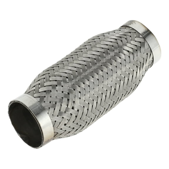 Unique Bargains Car Exhaust Flex Pipe 1.96 Inch OD Flexible Braided Exhaust Tube Universal Flexible Pipe Tubing Silver Tone 1 Pc