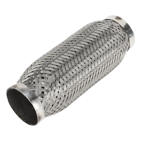 Unique Bargains Car Exhaust Flex Pipe 2.40 Inch OD Flexible Braided Exhaust Tube Universal Flexible Pipe Tubing Silver Tone 1 Pc