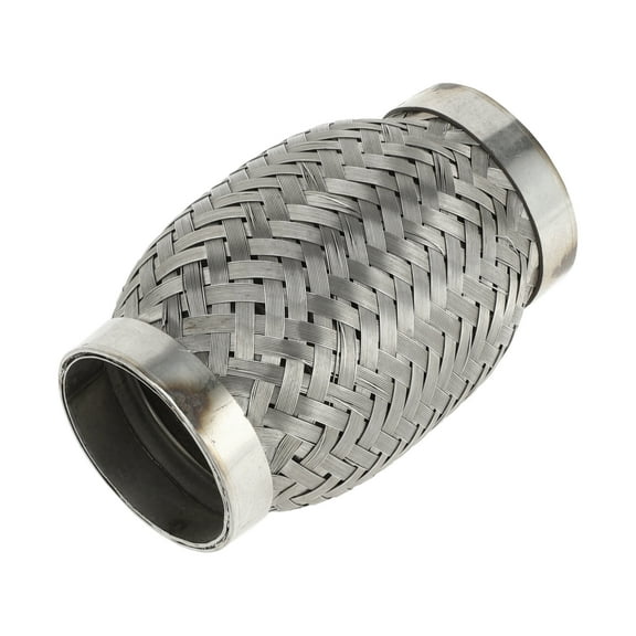 Unique Bargains Car Exhaust Flex Pipe 2 Inch OD Flexible Braided Exhaust Tube Universal Flexible Pipe Tubing Silver Tone 1 Pc