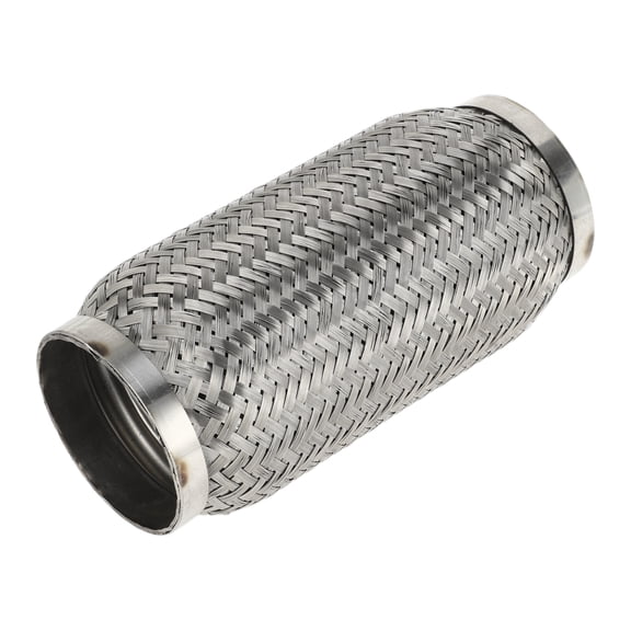 Unique Bargains Car Exhaust Flex Pipe 3.14 Inch OD Flexible Braided Exhaust Tube Universal Flexible Pipe Tubing Silver Tone 1 Pc