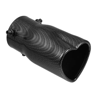 Unique Bargains Car Exhaust Tip Heart Shaped Tail Pipe 2.48" OD 2.64"x2.36" Outlet 5.43" Length Straight Black 1Pc