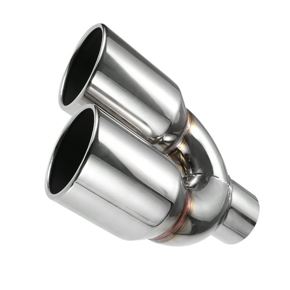 Unique Bargains Car Exhaust Tip Tail Pipe 2.5 Inch Inlet 7.5 Inch Outlet 9.5 Inch Length Universal Silver Tone