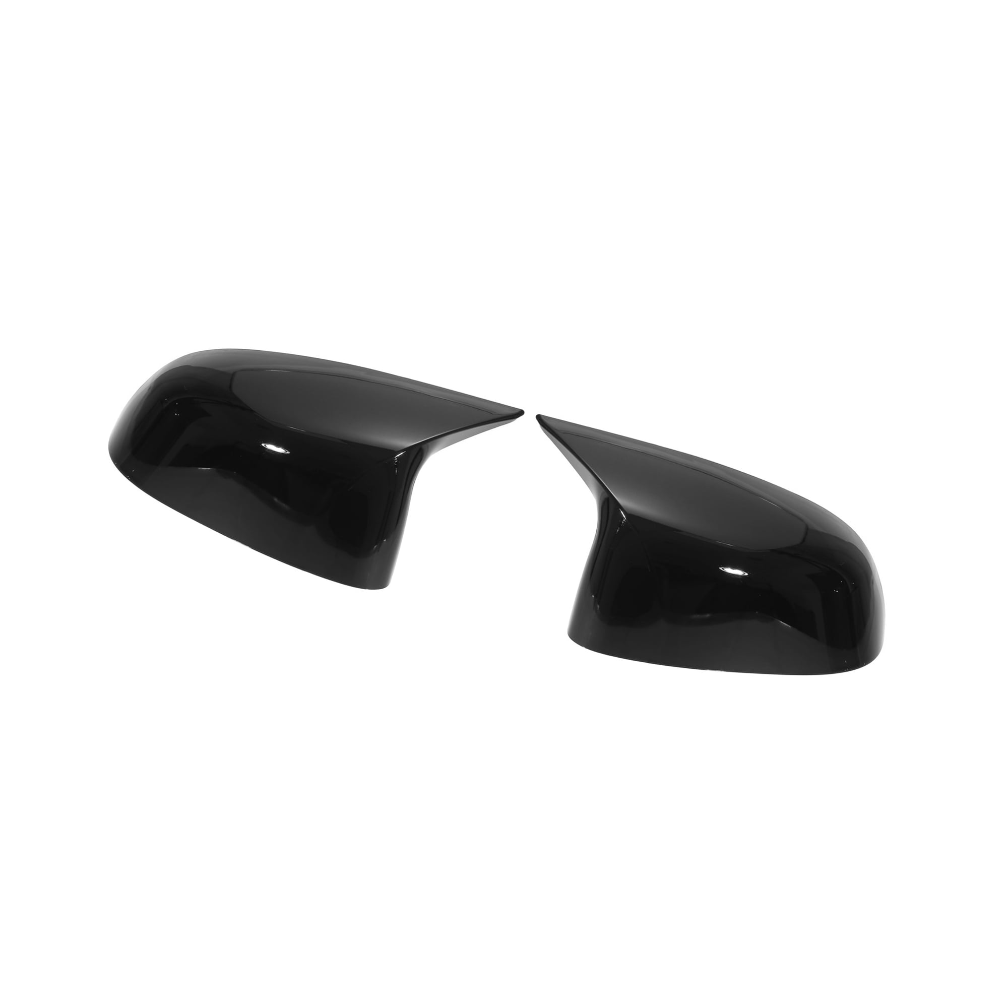 Unique Bargains Car Exterior Rear View Mirror Cover Caps Replacement Gloss Black