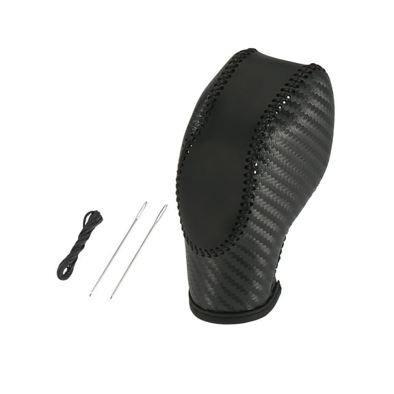Unique Bargains Car Faux Leather Gear Shift Knob Cover for Ford Focus Escape Carbon Fiber Pattern Black