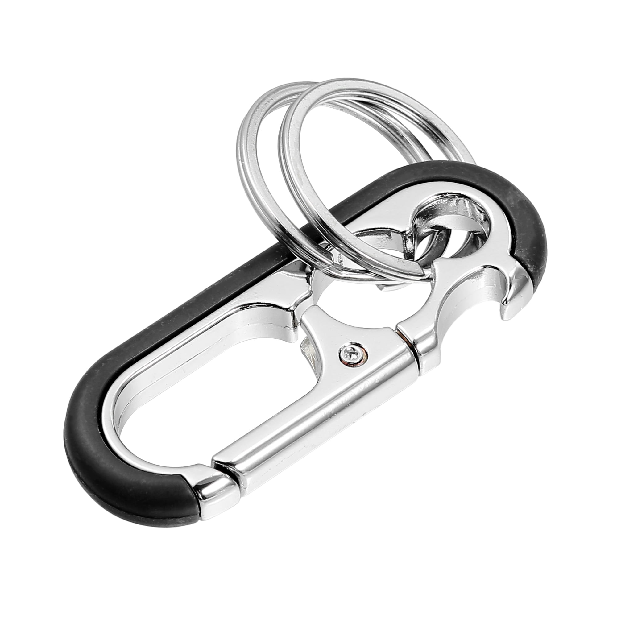Unique Bargains Car Fob Key Chain Keychain with Double Hoop Black