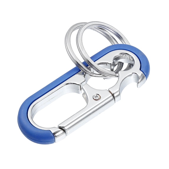 Unique Bargains Car Fob Key Chain Keychain with Double Hoop Blue