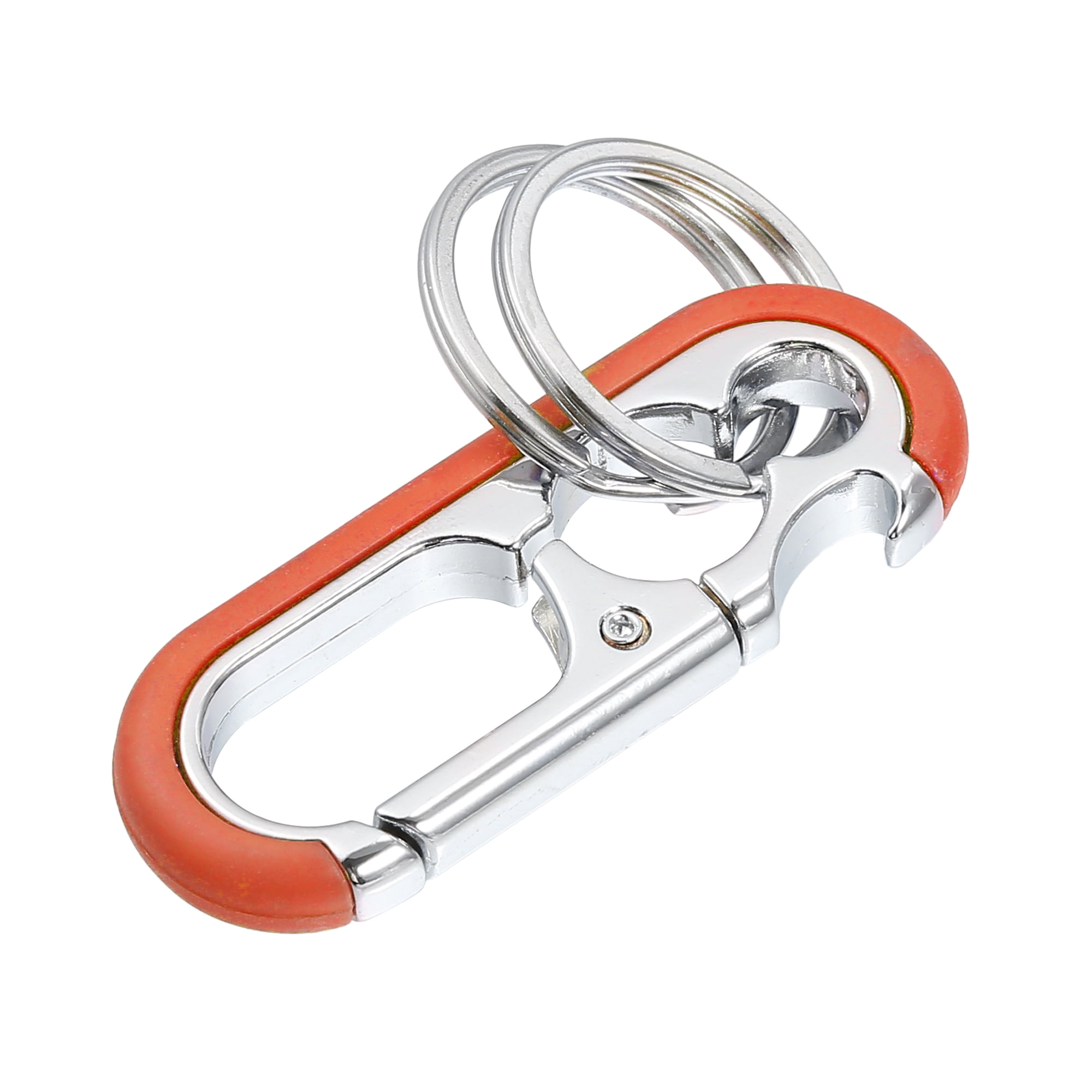 Unique Bargains Car Fob Key Chain Keychain with Double Hoop Orange