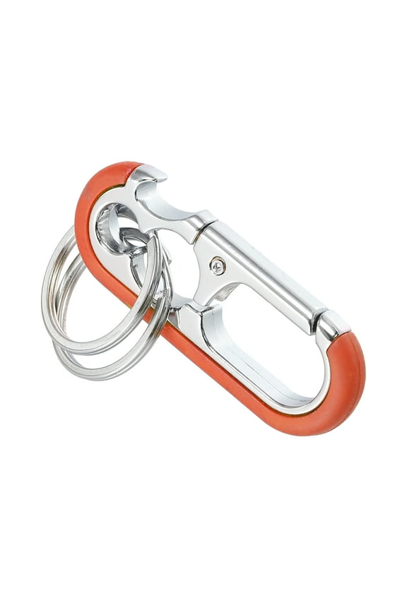 Car Fob Key Chain Keychain with Double Hoop for Men and Women Metal Plastic Orange