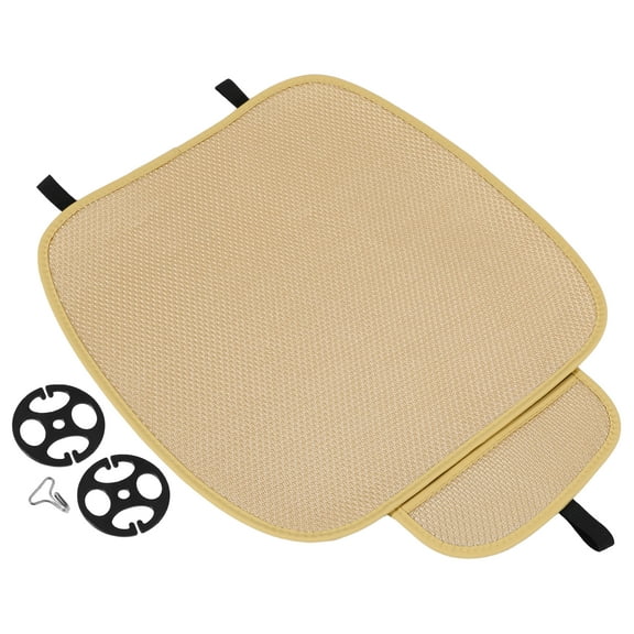 Unique Bargains Car Front Seat Cushion Beige Breathable PU Leather Universal Car Interior Seat Protector Mat Pad