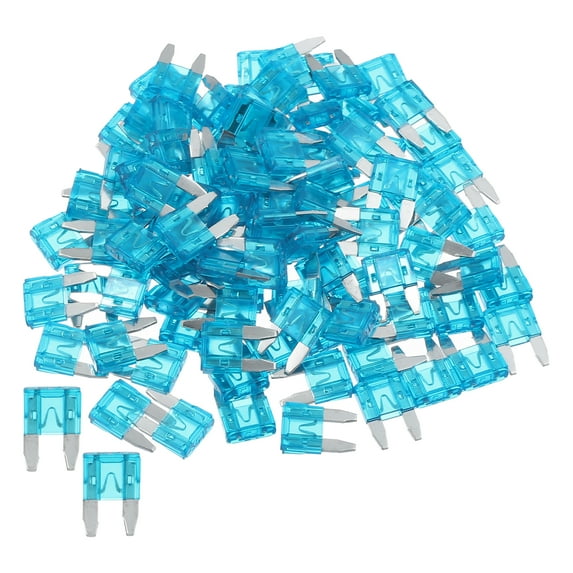 Unique Bargains Car Fuse Blade Style Fuses 15A Mini Fuse Durable | Short Circuit Protection Blue 100Pcs