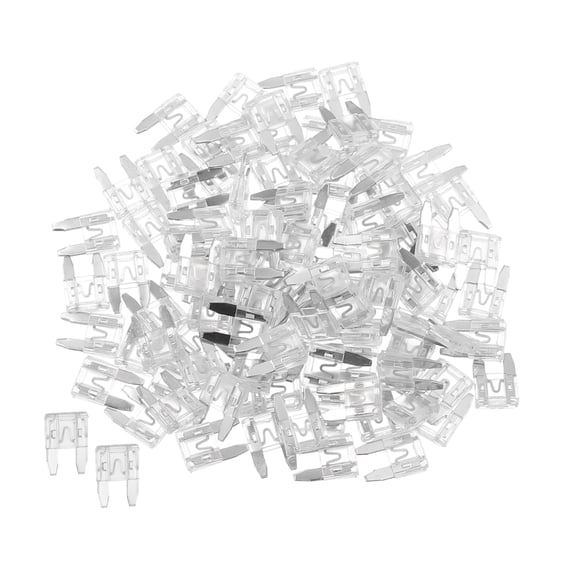 Unique Bargains Car Fuse Blade Style Fuses 25A Mini Fuse Durable Short Circuit Protection Clear 100Pcs