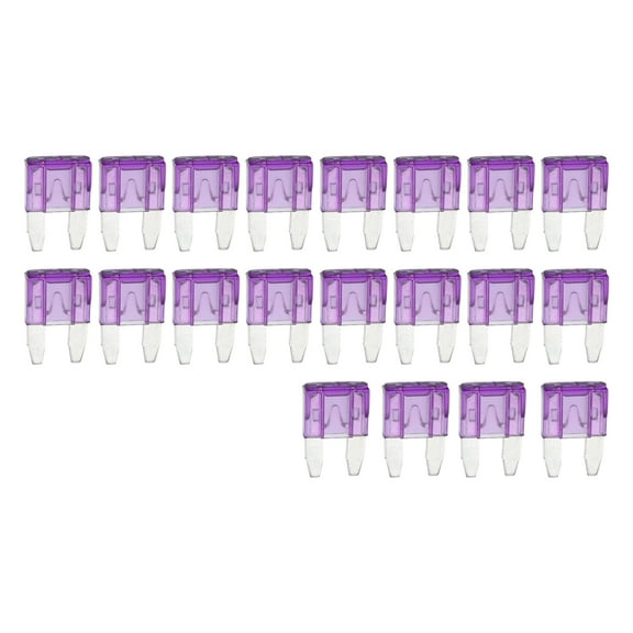 Unique Bargains Car Fuse Blade Style Fuses 3A Mini Fuse Durable Short Circuit Protection Purple 20Pcs