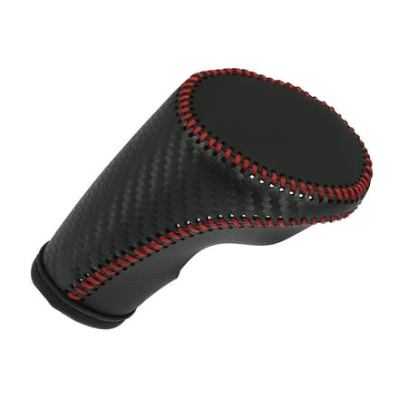 Unique Bargains Car Gear Shift Knob Cover Protector Carbon Fiber Pattern w/ Red Thread for Chevrolet Equinox 2018-2021