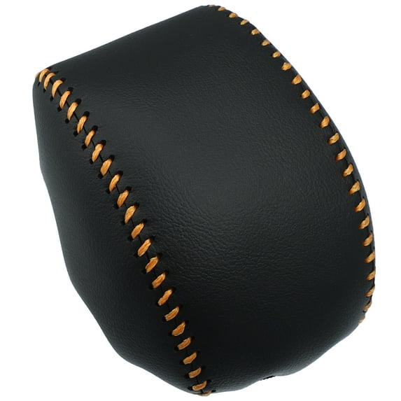 Unique Bargains Car Gear Shift Knob Cover Protector Gear Shift Knob Trim for Toyota Rav4 19-22 Black W/ Orange Stitches