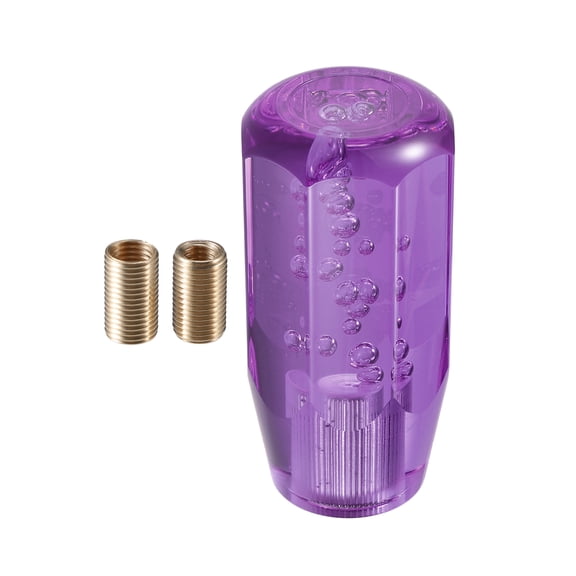 Unique Bargains Car Gear Shift Knob Stick 10cm Universal for Manual Transmission Acrylic Purple with Adapter
