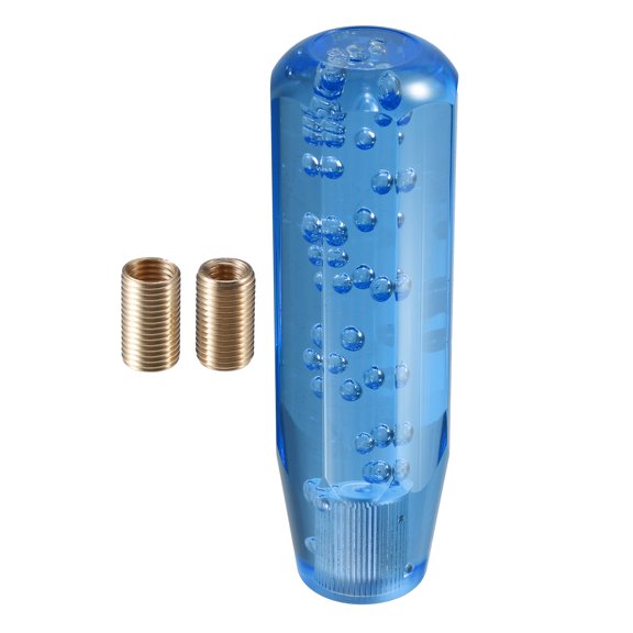 Unique Bargains Car Gear Shift Knob Stick 15cm Universal for Manual Transmission Acrylic Blue with Adapter