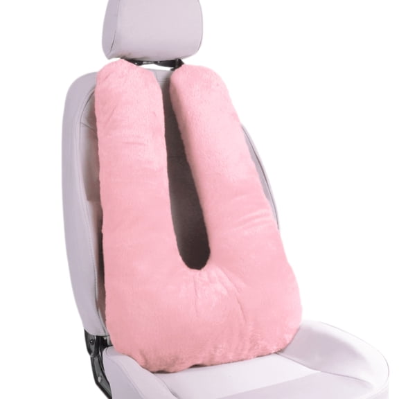 Unique Bargains Car Headrest Pillow Ergonomic Comfortable Neck Pillow Neck Support Pillow Polyester,Polypropylene Cotton Adjustable width Light Pink 1 Pcs for Driving