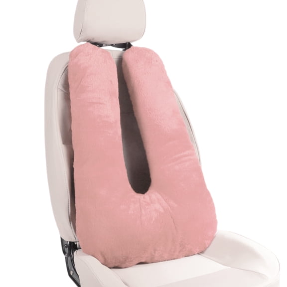 Unique Bargains Car Headrest Pillow Ergonomic Comfortable Neck Pillow Neck Support Pillow Polyester,Polypropylene Cotton Adjustable width Pink 1 Pcs for Driving