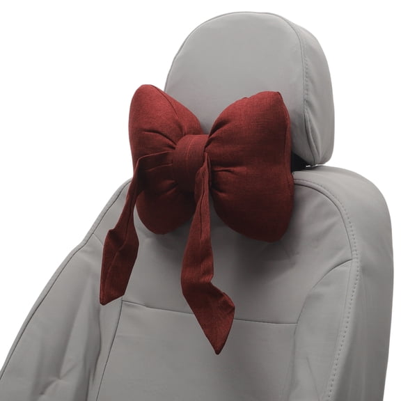 Unique Bargains Car Headrest Pillow Ergonomic Comfortable Neck Support Pillow Cotton and Linen Memory Foam Adjustable Width Red 2 Pcs for Driving Travel
