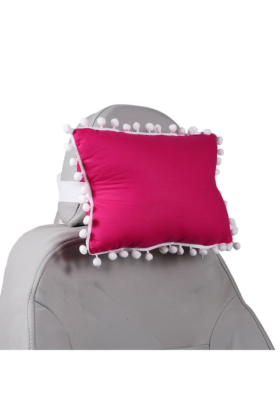 Car Headrest Pillow Ergonomic Comfortable Neck Support Pillow Cotton/Memory Foam Adjustable Width Red/White 1 Pcs for Driving Travel