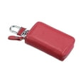 thumbnail image 1 of Unique Bargains Car Key Case Faux Leather Zipper Multifunctional Car Fob Key Case for Auto Remote Key Rose Red, 1 of 6
