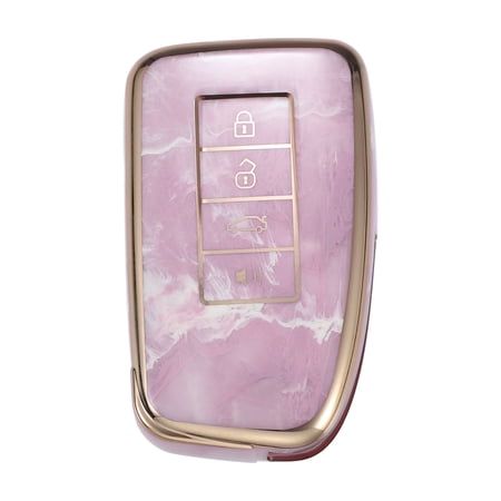 Unique Bargains Car Key Fob Cover 4 Button Remote Key Fob Case Pink for Lexus ES350 RX GS LS NX RS GX LX RC LC