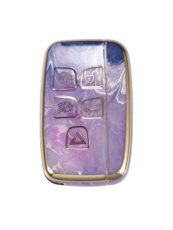 Car Key Fob Cover 5 Button Remote Key Fob Case Purple for Range Rover Evoque Sport for Jaguar F-TYPE