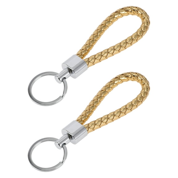 Unique Bargains Car Keychain Universal Key Chain with Ring for Key Fobs for Home Alloy Silver Tone Gold Tone 2 Pcs
