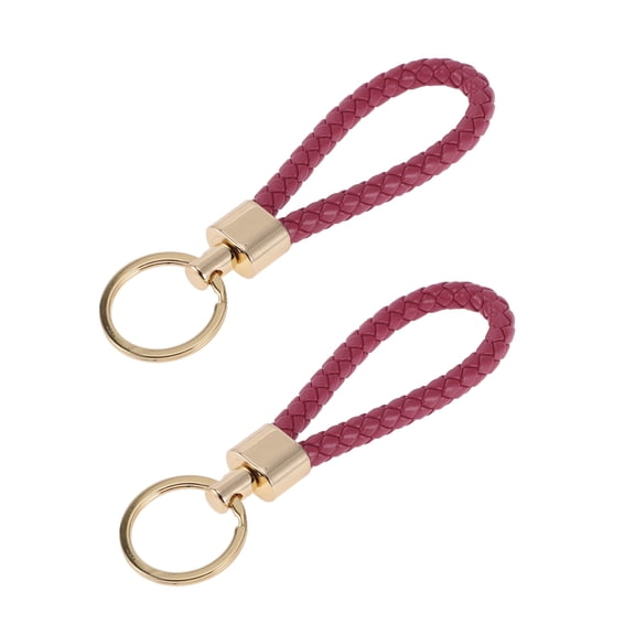 Unique Bargains Car Keychain Universal Key Chain with Ring for Key Fobs for Home Zinc Alloy Gold Tone Rose Red 2 Pcs