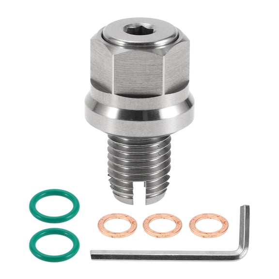 Unique Bargains for Car Motorcycle Boat Oil Drain Plug Anti Leakage Engine Oil Pan Drain Bolt Screw Thread Repair Silver Tone with 3 Gasket Copper M10.4-1.25mm