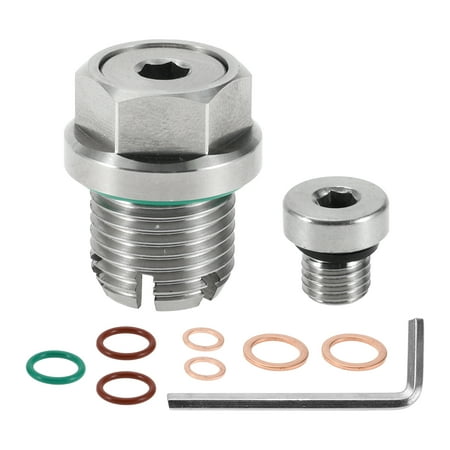 Unique Bargains for Car Motorcycle Boat Oil Drain Plug Anti Leakage Engine Oil Pan Drain Bolt Screw Thread Repair Silver Tone with Gasket Copper M16.1-1.5mm