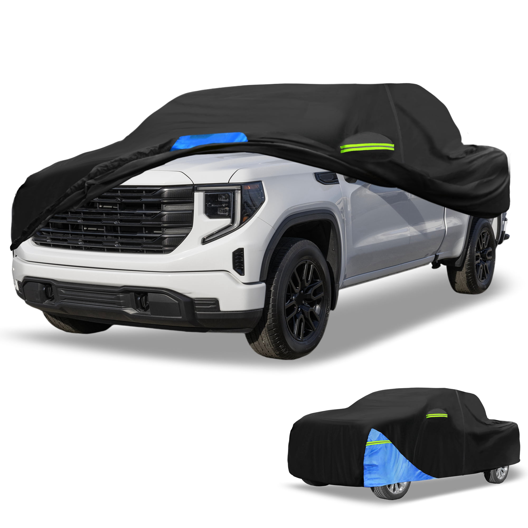 Unique Bargains Full Car Cover 210D Oxford Black 236.22"x80.71"x66.93"