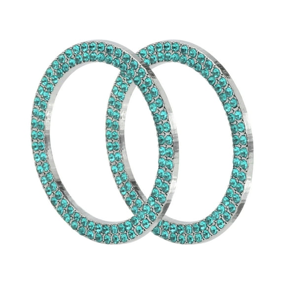 Unique Bargains Car Push Start Button Cover, Crystal Rhinestone Cover Universal for Car Stylish Zinc Alloy 3.8cm Blue