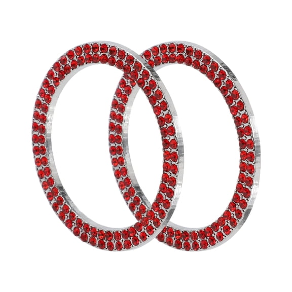 Unique Bargains Car Push Start Button Cover, Crystal Rhinestone Cover Universal for Car Stylish Zinc Alloy 3.8cm Red