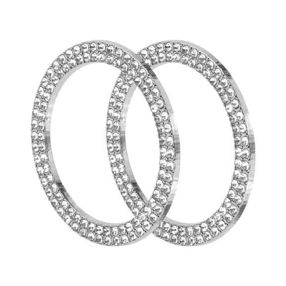 Unique Bargains Car Push Start Button Cover, Crystal Rhinestone Cover Universal for Car Stylish Zinc Alloy 3.8cm White