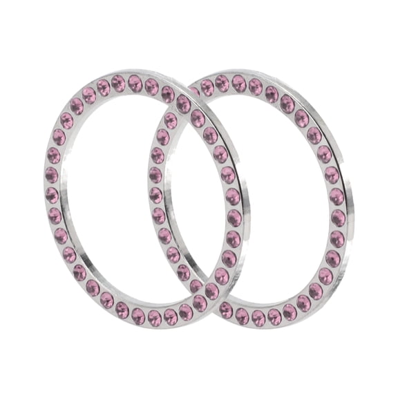Unique Bargains Car Push Start Button Cover, Crystal Rhinestone Protection Cover Universal for Car Stylish Zinc Alloy 4cm Pink