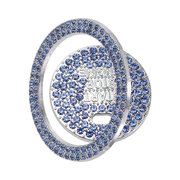 Unique Bargains Car Push Start Button Cover, Engine Push Button Protection Cover Universal for Car Stylish Alloy 2.8cm Blue