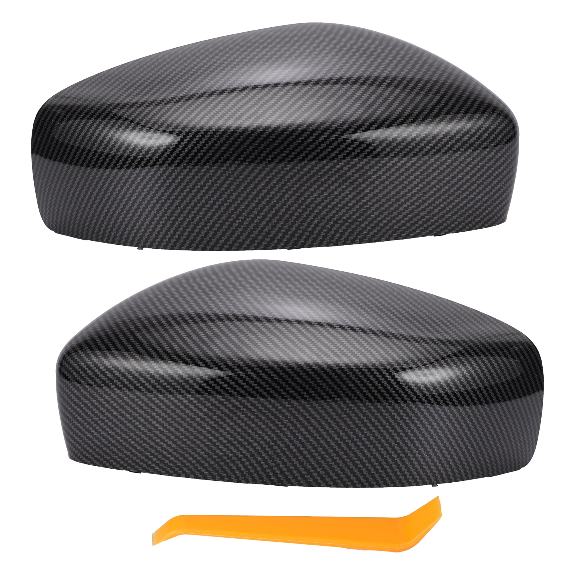 Unique Bargains Car Rear View Mirror Cover Cap for Infiniti G37 G25 Q60 Q40 Black Carbon