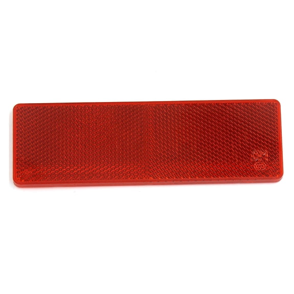 Unique Bargains Car Red Plastic Sticky Back Rectangular Reflective Warning Plate w/o Holes