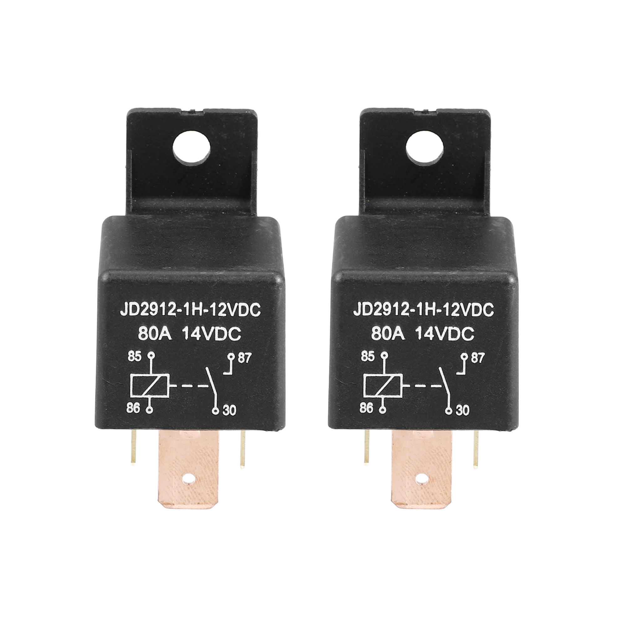 Relais Voiture 12V 80A - Pack De 2 Pièces - 5 Broches JD2912 - Pour Auto, Camion, Bateau