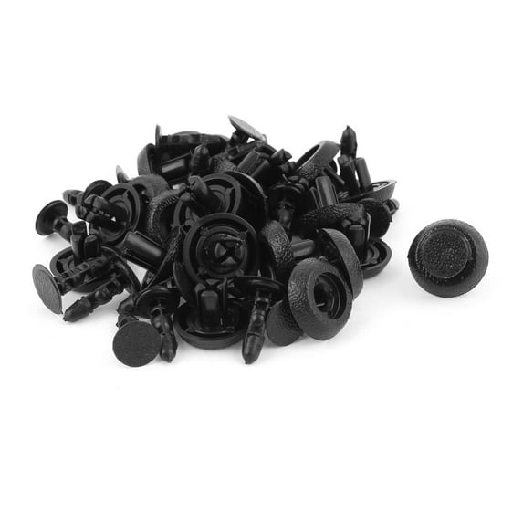 Unique Bargains Car Rivets Door Retainer Clips Black Plastic 18mm Head Diameter 25 Pcs