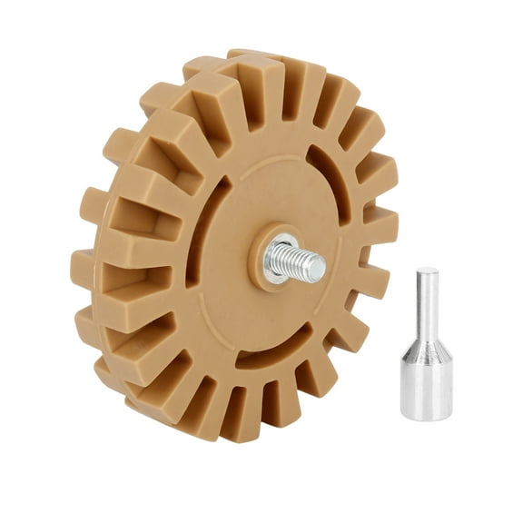 Unique Bargains Car Rubber Eraser Wheel Sticker Remover Decal Removal 4" Pad Drill Adaptor Thickness 20mm