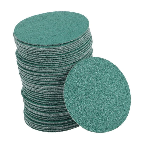Unique Bargains Car Sanding Discs 2 inch Abrasion Resistance Round Hook and Loop Sandpaper Green 50 Pcs 80 Grit