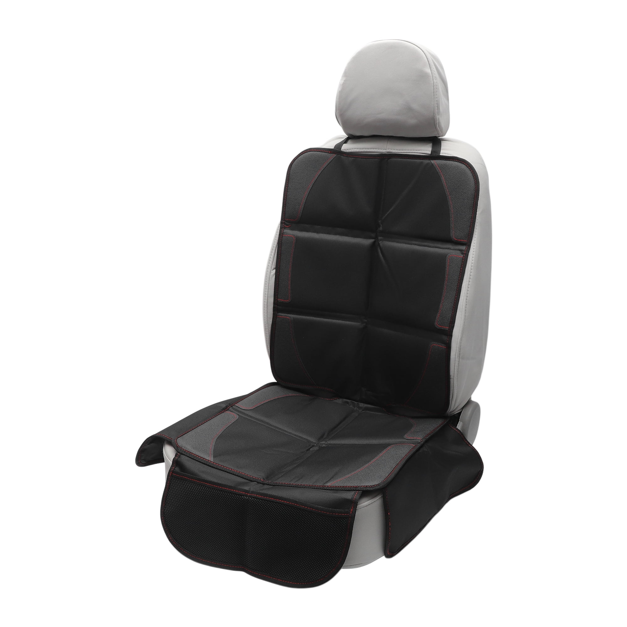 Unique Bargains Car Seat Cover, Universal Car Seat Protector with Side Pockets, Soft Padded Cushion for Baby Safety, Durable and Waterproof, Black Red, 1 Pc